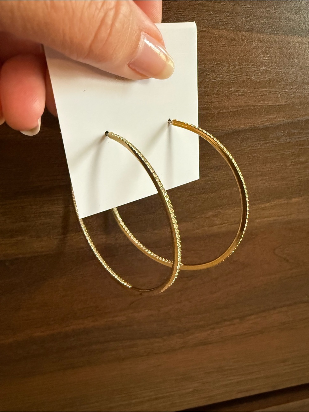 Michael Kors Gold Textured Large Hoop Earrings